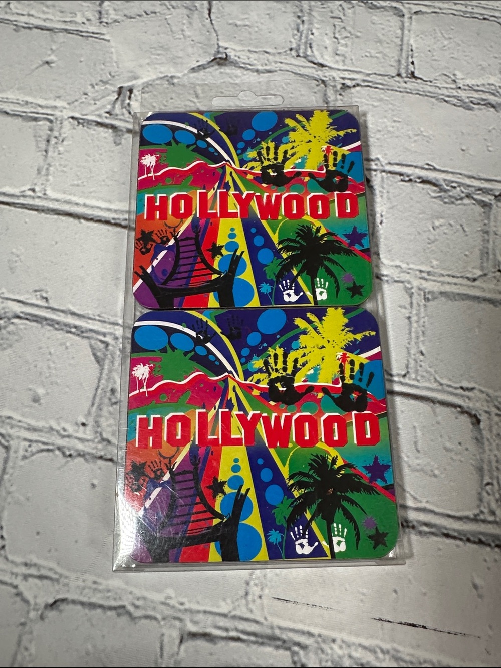 Hollywood Novelty Colorful Paper Coasters - Multi-Color set of 4